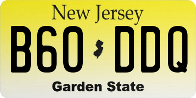 NJ license plate B60DDQ