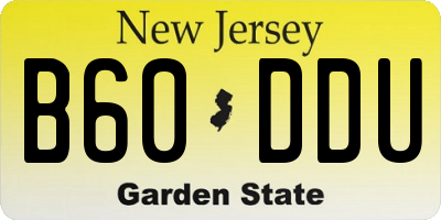 NJ license plate B60DDU