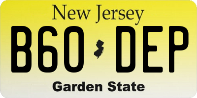 NJ license plate B60DEP