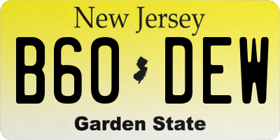 NJ license plate B60DEW