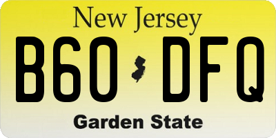 NJ license plate B60DFQ