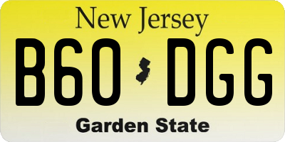 NJ license plate B60DGG