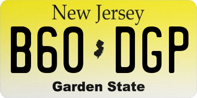 NJ license plate B60DGP