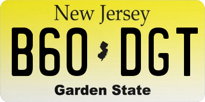 NJ license plate B60DGT