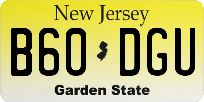 NJ license plate B60DGU