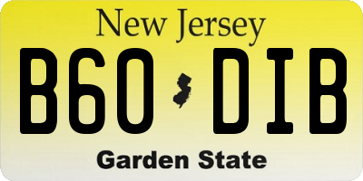 NJ license plate B60DIB