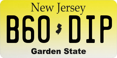 NJ license plate B60DIP