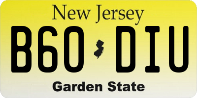 NJ license plate B60DIU