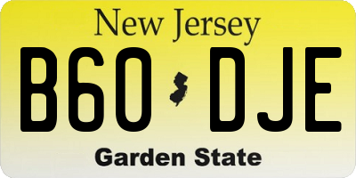 NJ license plate B60DJE