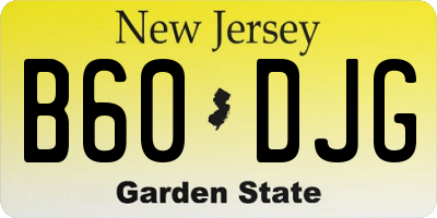 NJ license plate B60DJG
