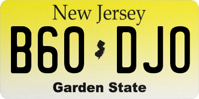 NJ license plate B60DJO
