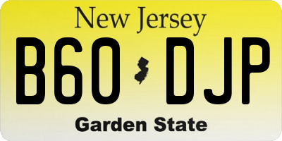 NJ license plate B60DJP