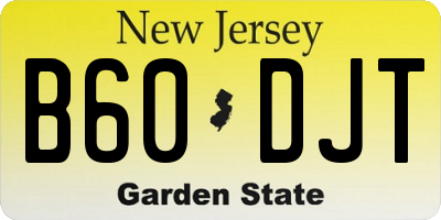 NJ license plate B60DJT
