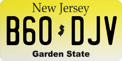NJ license plate B60DJV