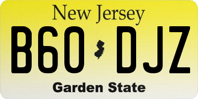 NJ license plate B60DJZ