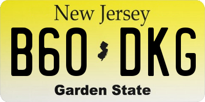 NJ license plate B60DKG