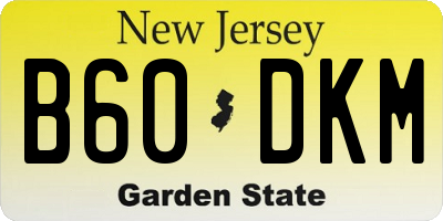 NJ license plate B60DKM