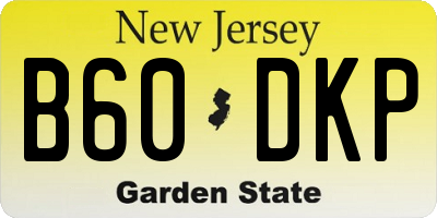 NJ license plate B60DKP
