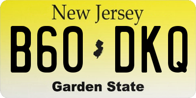 NJ license plate B60DKQ