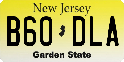 NJ license plate B60DLA