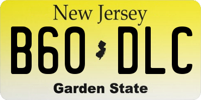NJ license plate B60DLC