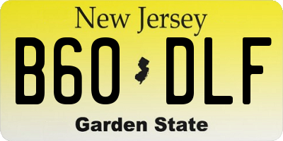 NJ license plate B60DLF