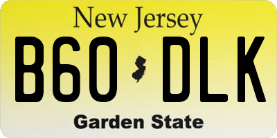 NJ license plate B60DLK