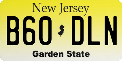 NJ license plate B60DLN