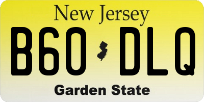 NJ license plate B60DLQ