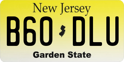 NJ license plate B60DLU