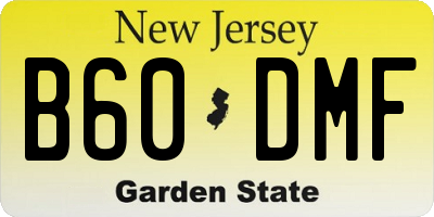 NJ license plate B60DMF