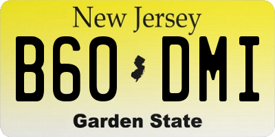 NJ license plate B60DMI