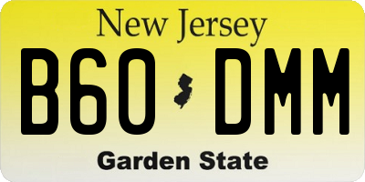 NJ license plate B60DMM