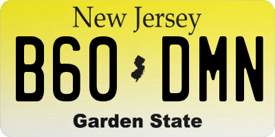 NJ license plate B60DMN