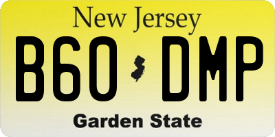 NJ license plate B60DMP