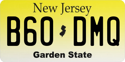 NJ license plate B60DMQ