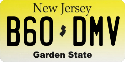 NJ license plate B60DMV