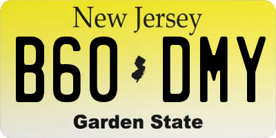 NJ license plate B60DMY