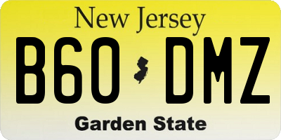 NJ license plate B60DMZ
