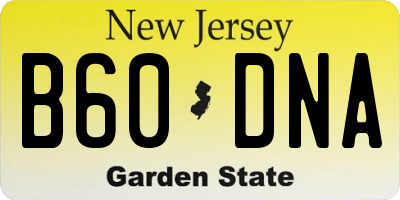 NJ license plate B60DNA
