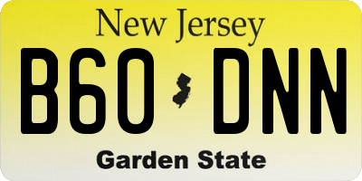 NJ license plate B60DNN