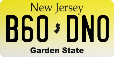NJ license plate B60DNO