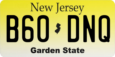 NJ license plate B60DNQ