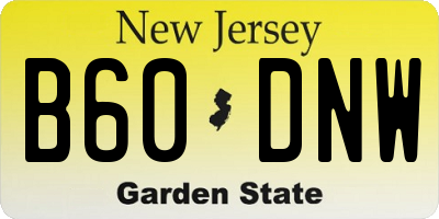 NJ license plate B60DNW