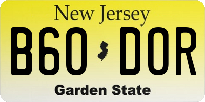 NJ license plate B60DOR