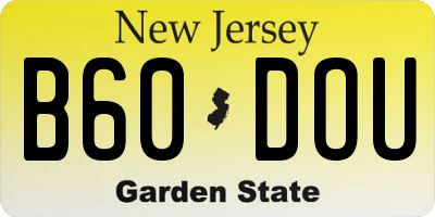 NJ license plate B60DOU