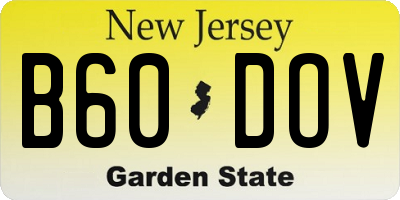 NJ license plate B60DOV