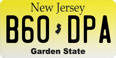 NJ license plate B60DPA