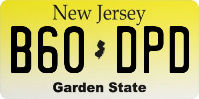 NJ license plate B60DPD