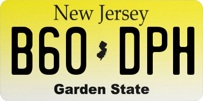 NJ license plate B60DPH
